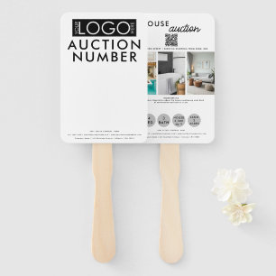 Real Estate Agent House Bidding Auction Paddle  Hand Fan