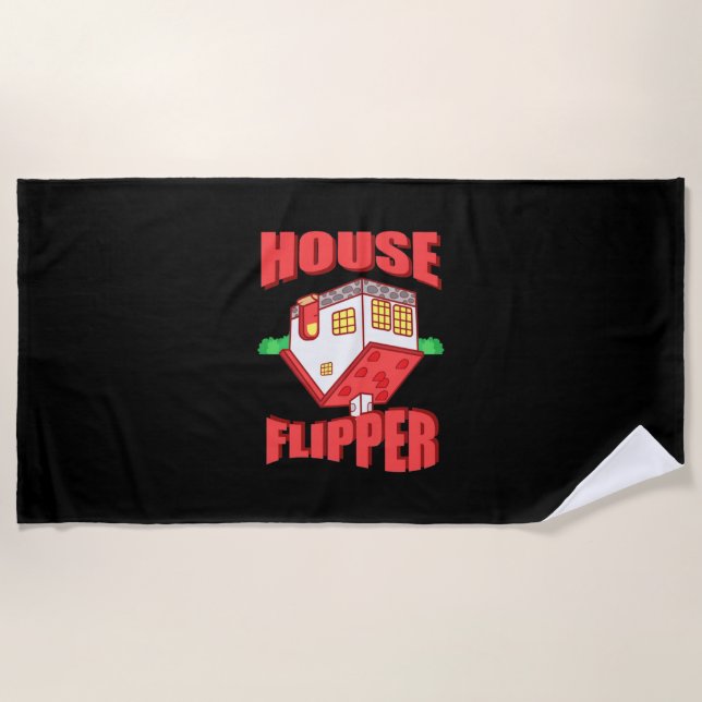 Real Estate Agent House Flipper Beach Towel (Front)