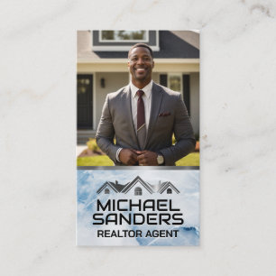 Real Estate Agent in Front of House Business Card