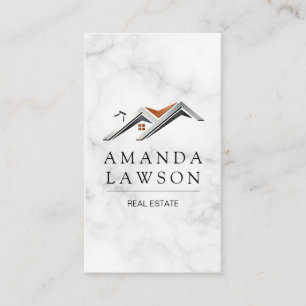 Real Estate Agent Logo   Marble   Corporate Icon Appointment Card