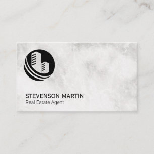 Real Estate Agent   Marble   Property Icon Business Card