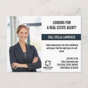 Real Estate Agent Marketing PROMOTION LOGO PHOTO  Postcard