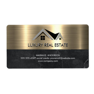 Real Estate Agent   Metallic Gold Marble Business 