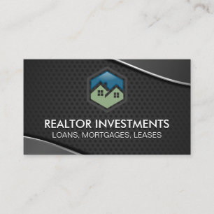 Real Estate Agent   Metallic   Perforated Mesh Business Card