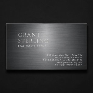 Real Estate Agent Metallic Professional Business Card