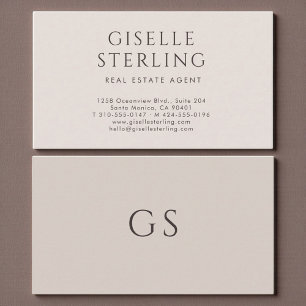 Real Estate Agent Minimalist Luxury Neutral Modern Business Card