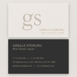 Real Estate Agent Monogram Professional Business Card