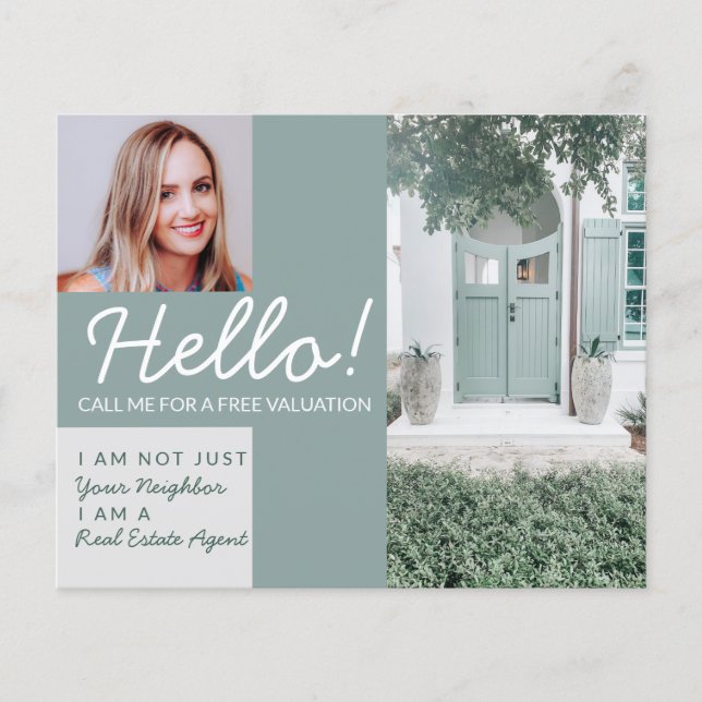 Real Estate Agent neighbour HELLO calling CARD  (Front)