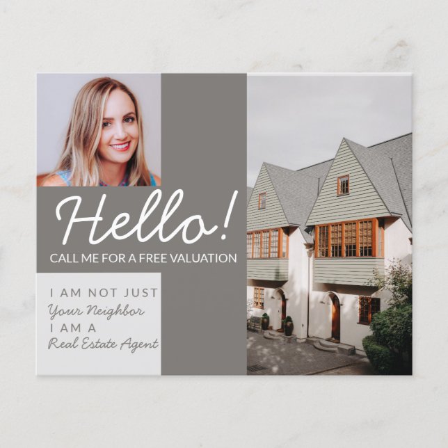 Real Estate Agent neighbour HELLO calling CARD  (Front)