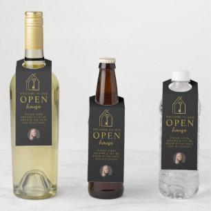 Real Estate Agent Open House Gold Key Bottle Tag