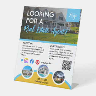 Real estate agent open house property for sale fly pedestal sign