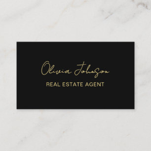 Real Estate Agent Photo  Business Card l Black