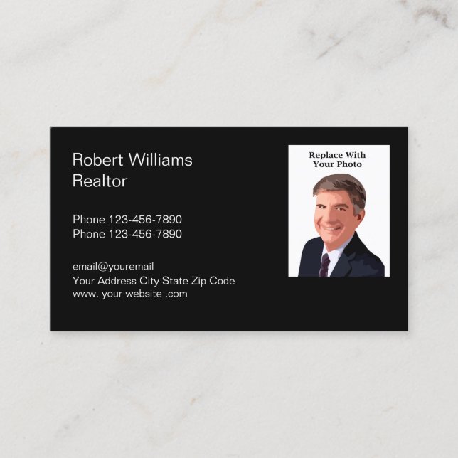 Real Estate Agent Photo Template Business Card (Front)