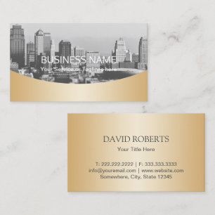 Real Estate Agent Professional Gold Metallic Business Card