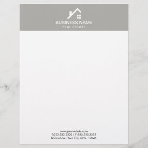 Real Estate Agent Professional House Logo Plain Letterhead