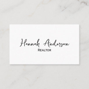 Real Estate Agent Professional Simple Script Business Card