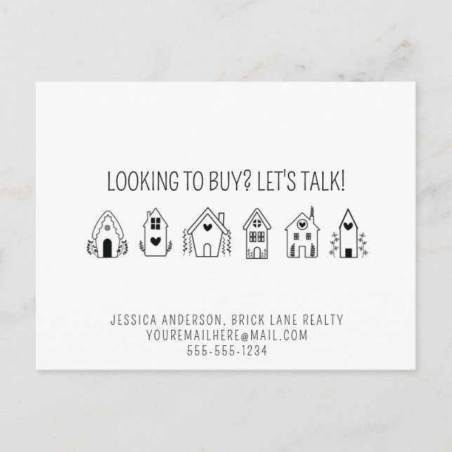 Real Estate Agent Promotional Contact Info Postcard (Front)