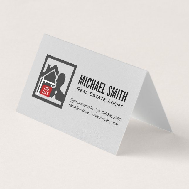 Real Estate Agent | Property Manager Business Card (Front)