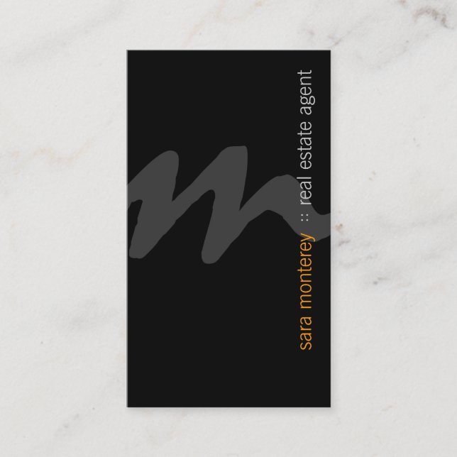 Real Estate Agent PropertyInvestment Bold Monogram Business Card (Front)