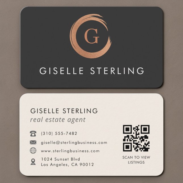Real Estate Agent QR Code  Business Card (Creator Uploaded)