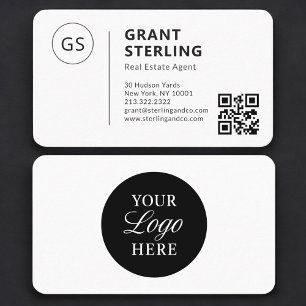 Real Estate Agent QR Code Logo Professional Business Card