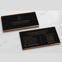 Real Estate Agent QR Code Luxury Black Gold