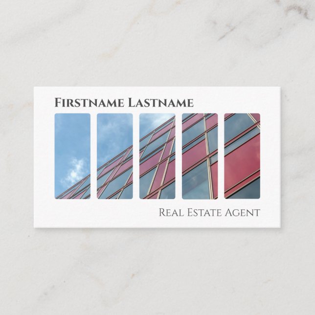 Real estate agent QR-Code modern office buildings Business Card (Front)