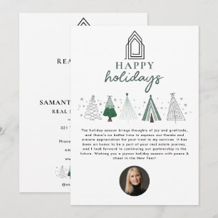 Real Estate Agent Realtor Christmas Happy Holidays Holiday Card