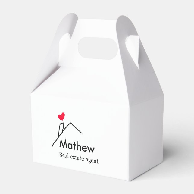 Real estate agent realtor construction home inaugu favor box (Front Side)