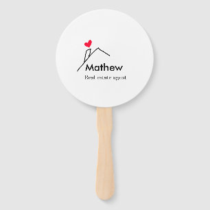 Real estate agent realtor construction home inaugu hand fan
