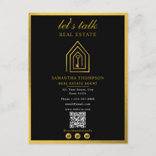 Real Estate Agent Realtor Gold Key Home Logo Holiday Postcard