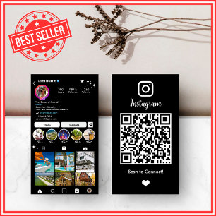 Real Estate Agent Realtor Instagram Black QR Code Business Card