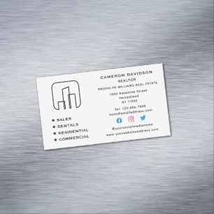 Real Estate Agent Realtor New Home Social Media Magnetic Business Card