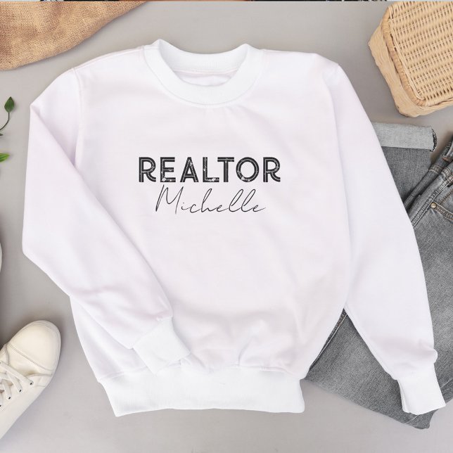 Real Estate Agent Realtor Script Name  Sweatshirt (Real Estate Agent Realtor Retro Script Name Sweatshirt)