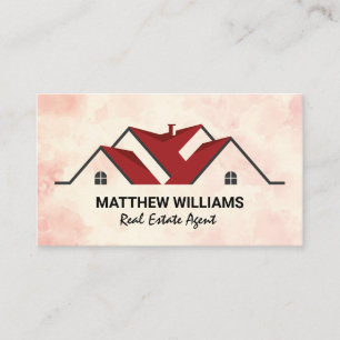 Real Estate Agent   Red Roof Residential Business Card