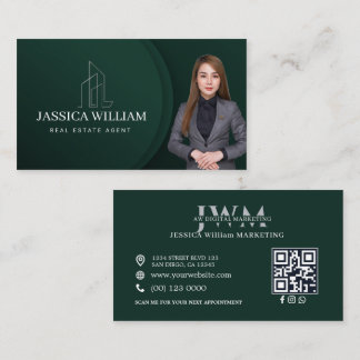 Real Estate Agent Specialit Photo Green Calling Card