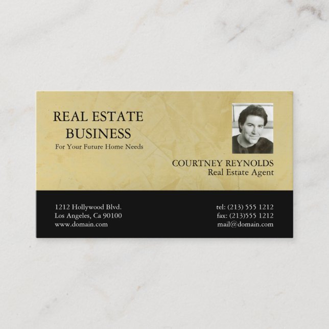 Real Estate Agent Tuscan Sun Business Cards (Front)