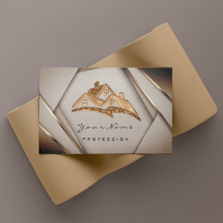 Real Estate Apartments Mortgages Home Gold Business Card