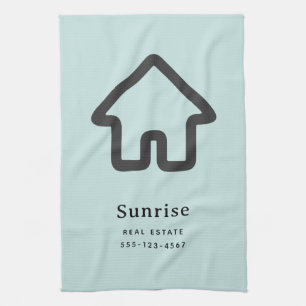 Real Estate Architecture House Icon Business Kitchen Towel