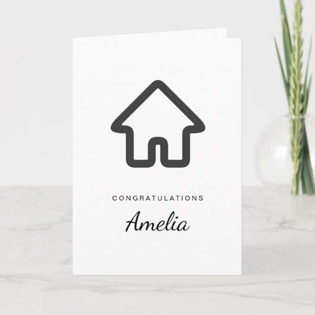 Real Estate Architecture House Icon Graduation Card (Front)