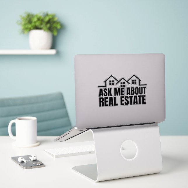 Real Estate - Ask Me About Real Estate  (Laptop On Desk)