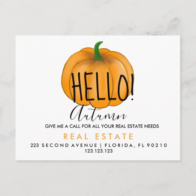 real estate Autumn referrals Announcement Postcard (Front)