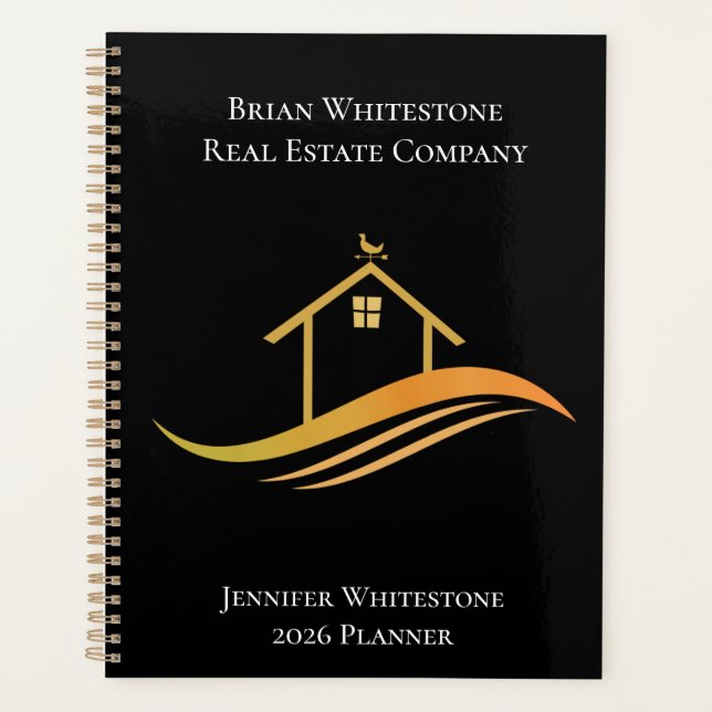 Real Estate Black Gold Custom Realtor 2026 Company Planner (Front)
