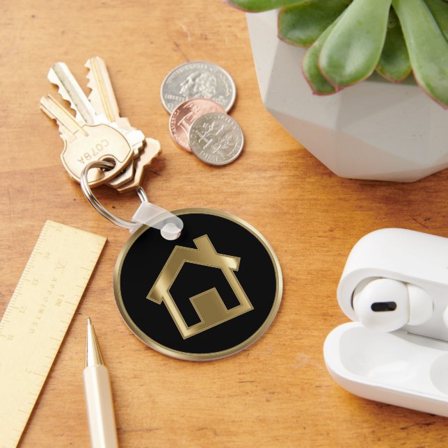 Real Estate - Black & Gold Keychain (Desk)