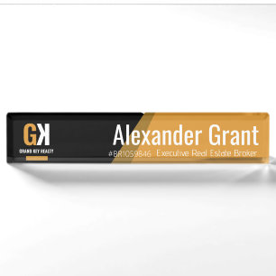Real Estate Black & Gold Realtor  Nameplate