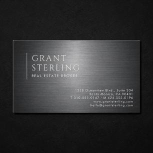Real Estate Broker Metallic Professional Business Card