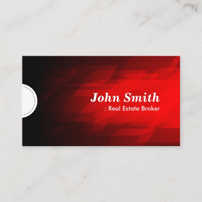 Real Estate Broker - Modern Dark Red Business Card (Front)