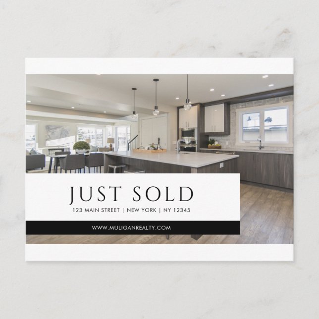 Real Estate Broker Modern Postcard - JUST SOLD (Front)
