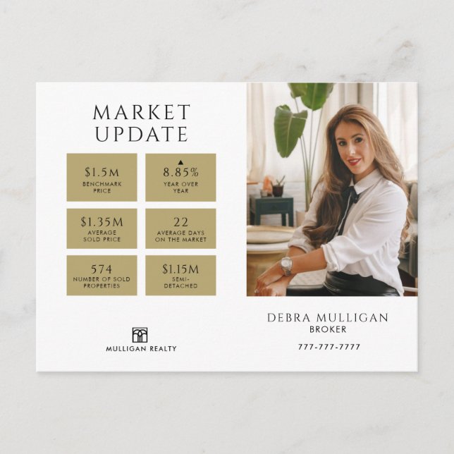 Real Estate Broker Modern Postcard - MARKET UPDATE (Front)