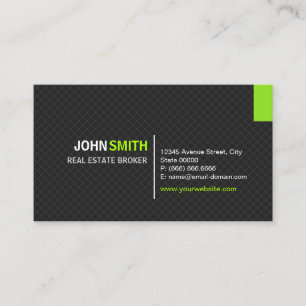 Real Estate Broker - Modern Twill Grid Business Card